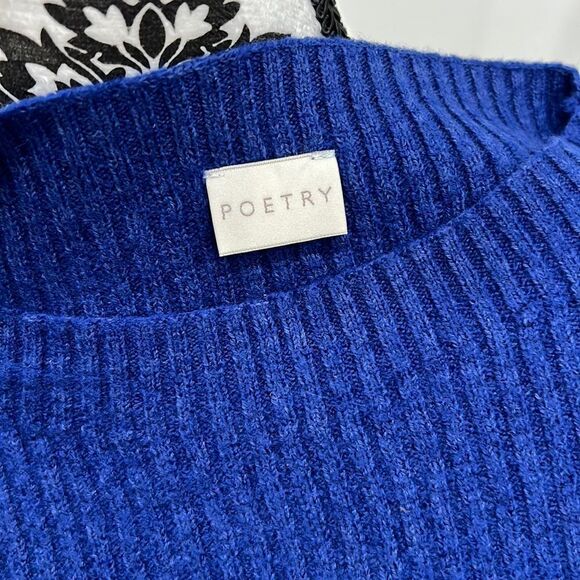 Cobalt Blue Sweater Poetry Chunky Knit Zip Up Sweater with Pockets - Picture 4 of 12